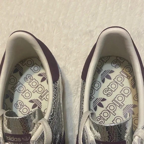 Adidas Metallic Silver and Deep Purple Sneakers - Picture 2 of 4